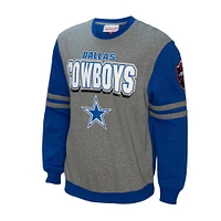 Men's Mitchell & Ness Royal Dallas Cowboys All Over 2.0 Pullover Sweatshirt