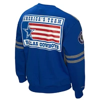 Men's Mitchell & Ness Royal Dallas Cowboys All Over 2.0 Pullover Sweatshirt