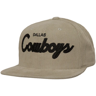 Casquette à visière ajustable en velours côtelé pour homme Mitchell & Ness des Cowboys de Dallas