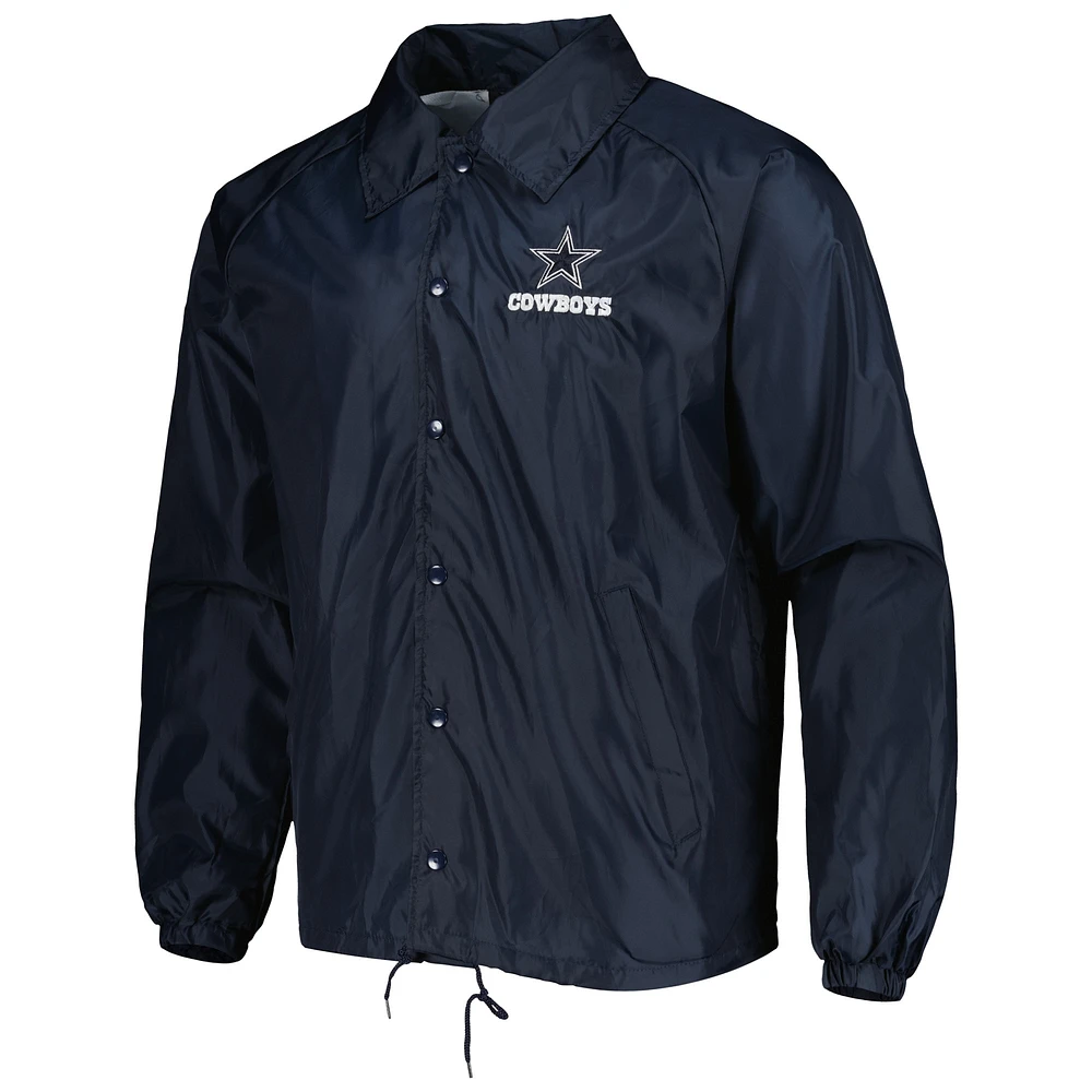 Veste coupe-vent à boutons-pression classiques Dunbrooke Dallas Cowboys pour homme bleu marine