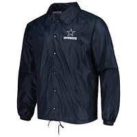 Veste coupe-vent à boutons-pression classiques Dunbrooke Dallas Cowboys pour homme bleu marine