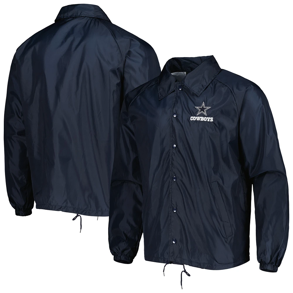 Veste coupe-vent à boutons-pression classiques Dunbrooke Dallas Cowboys pour homme bleu marine
