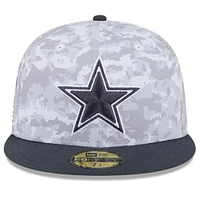 Men's New Era Arctic Camo/Graphite Dallas Cowboys 2024 Salute To Service 59FIFTY Fitted Hat
