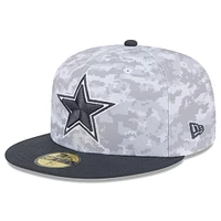 Men's New Era Arctic Camo/Graphite Dallas Cowboys 2024 Salute To Service 59FIFTY Fitted Hat