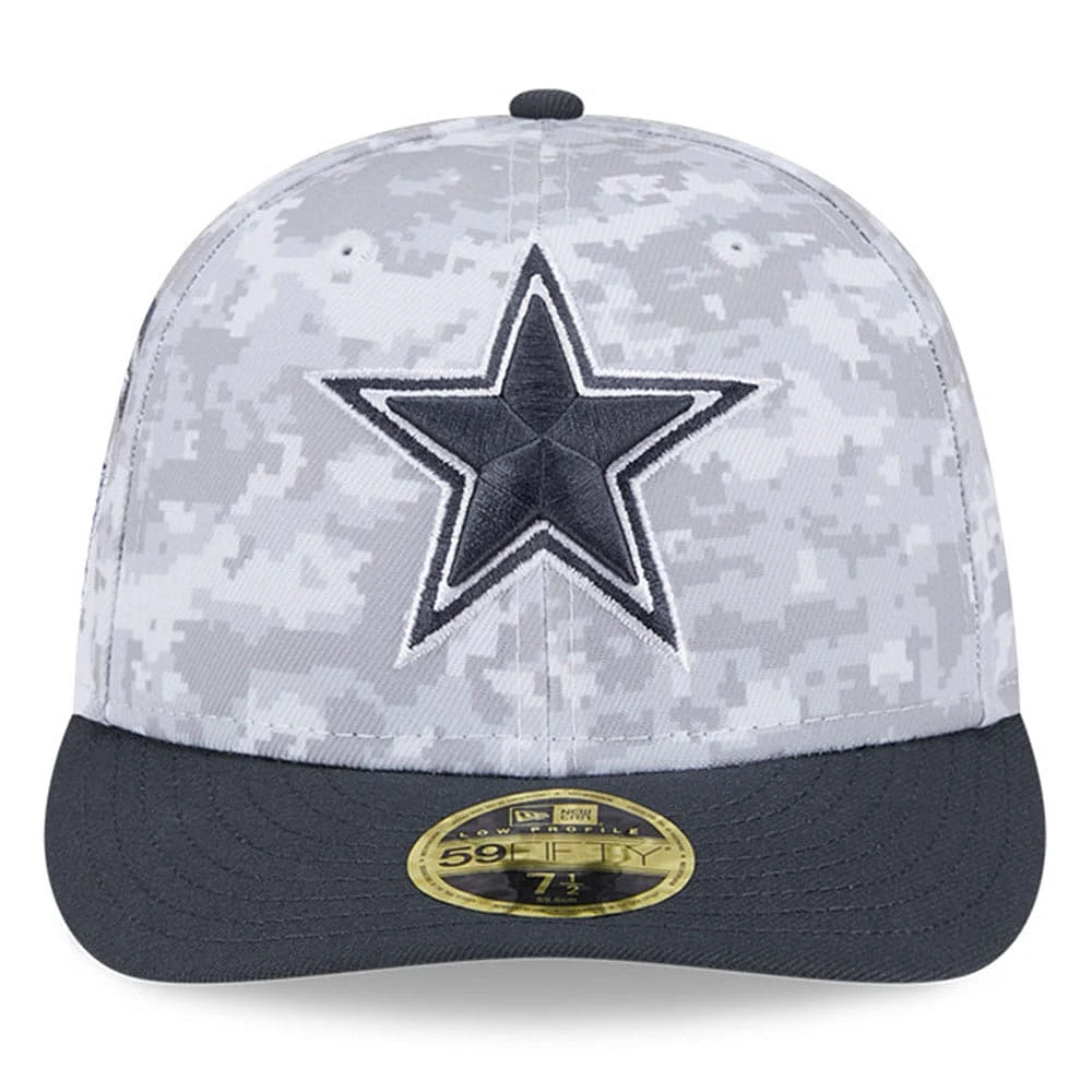 Men's New Era Arctic Camo/Graphite Dallas Cowboys 2024 Salute To Service Low Profile 59FIFTY Fitted Hat