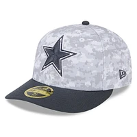 Men's New Era Arctic Camo/Graphite Dallas Cowboys 2024 Salute To Service Low Profile 59FIFTY Fitted Hat