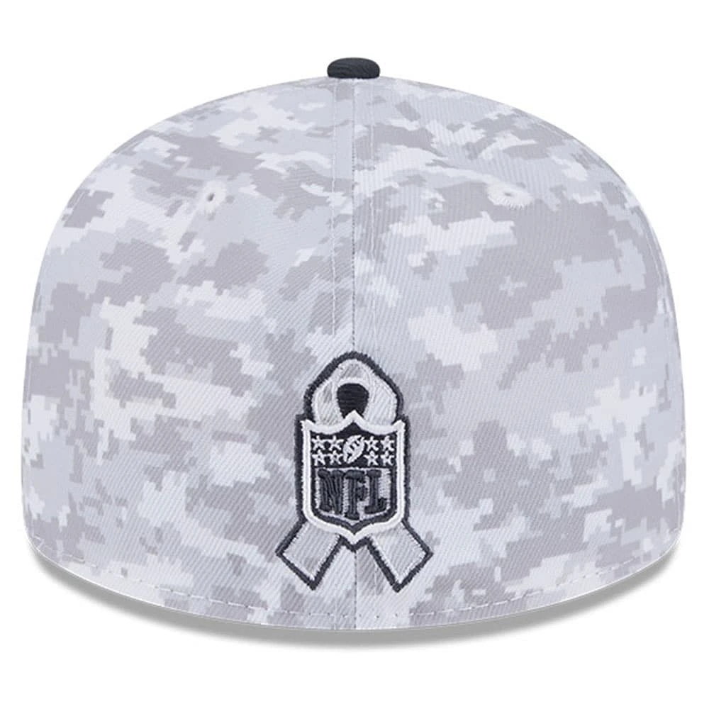 Men's New Era Arctic Camo/Graphite Dallas Cowboys 2024 Salute To Service Low Profile 59FIFTY Fitted Hat