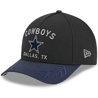 Men's New Era Black/Navy Dallas Cowboys 2025 NFL Draft 9FORTY A-Frame M-Crown Adjustable Hat