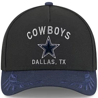 Men's New Era Black/Navy Dallas Cowboys 2025 NFL Draft 9FORTY A-Frame M-Crown Adjustable Hat