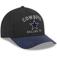 Men's New Era Black/Navy Dallas Cowboys 2025 NFL Draft 9FORTY A-Frame M-Crown Adjustable Hat