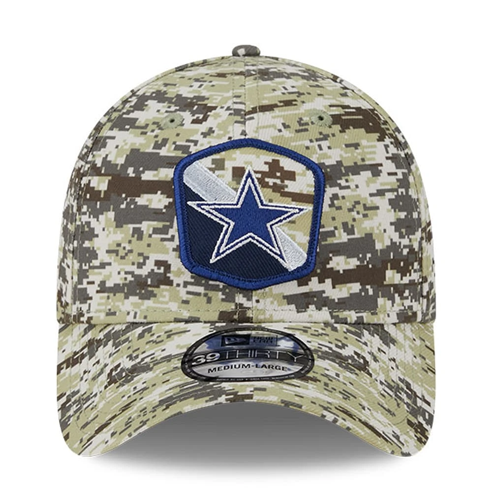 Men's New Era  Camo Dallas Cowboys 2023 Salute To Service 39THIRTY Flex Hat