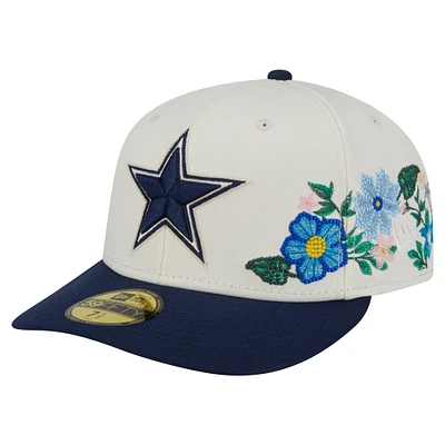 Casquette ajustée 59FIFTY pour homme New Era crème/bleu marine Dallas Cowboys à fleurs ton sur