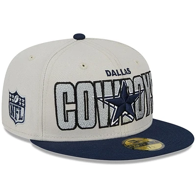 Men's New Era  Cream Dallas Cowboys 2023 NFL Draft On Stage 59FIFTY Fitted Hat