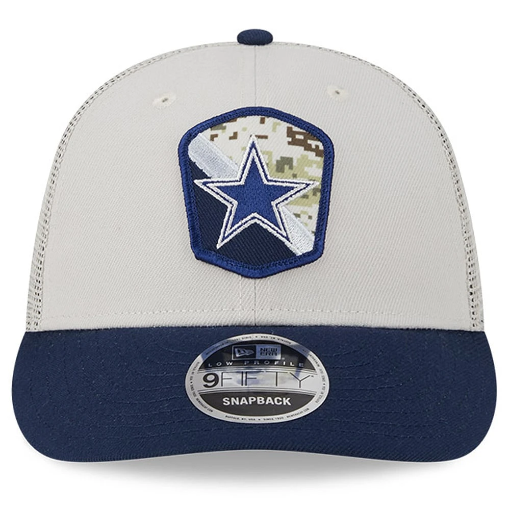 Men's New Era  Stone/Navy Dallas Cowboys 2023 Salute To Service Low Profile 59FIFTY Fitted Hat