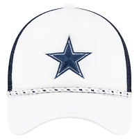 Men's New Era White/Navy Dallas Cowboys Court Sport Foam Front A-Frame 9FORTY Adjustable Trucker Hat