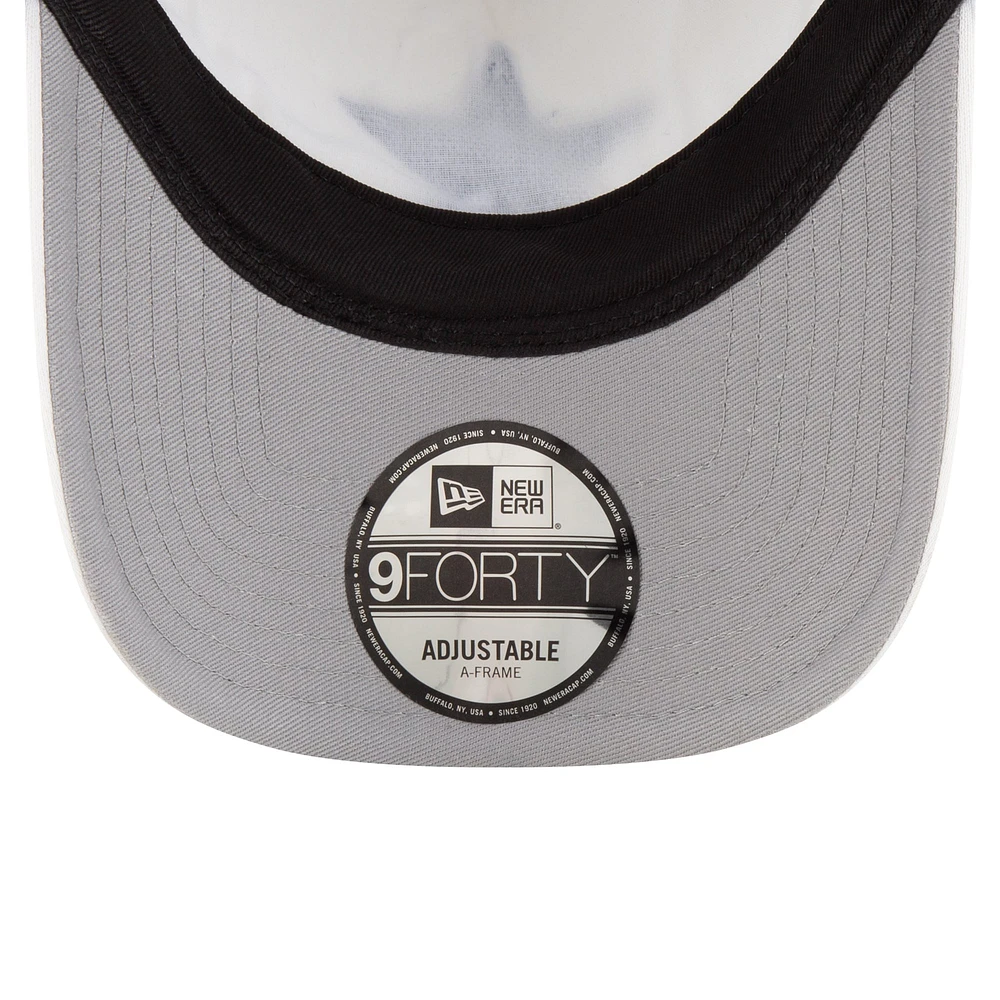 Men's New Era White/Navy Dallas Cowboys Court Sport Foam Front A-Frame 9FORTY Adjustable Trucker Hat