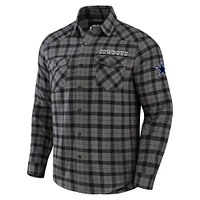 Men's NFL x Darius Rucker Collection by Fanatics Gray Dallas Cowboys Flannel Long Sleeve Button-Up Shirt