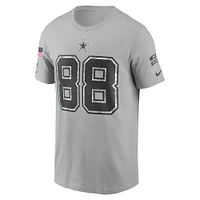 Men's Nike CeeDee Lamb Gray Dallas Cowboys 2024 Salute To Service Name & Number T-Shirt