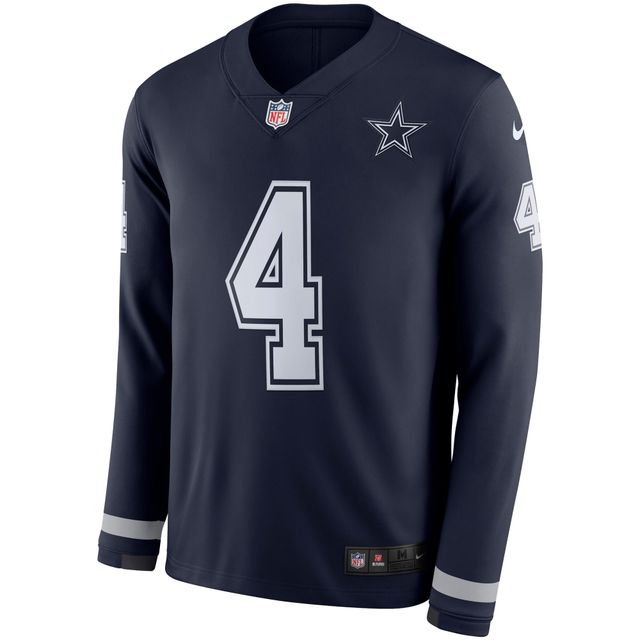 Maillot Nike Dak Prescott Navy Dallas Cowboys Therma pour homme - Sweat-shirt à enfiler
