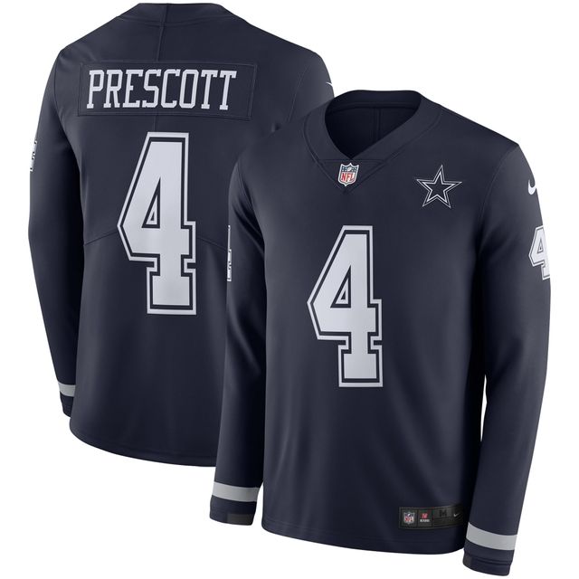 Maillot Nike Dak Prescott Navy Dallas Cowboys Therma pour homme - Sweat-shirt à enfiler