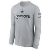 Men's Nike Gray Dallas Cowboys 2024 Salute To Service Long Sleeve T-Shirt