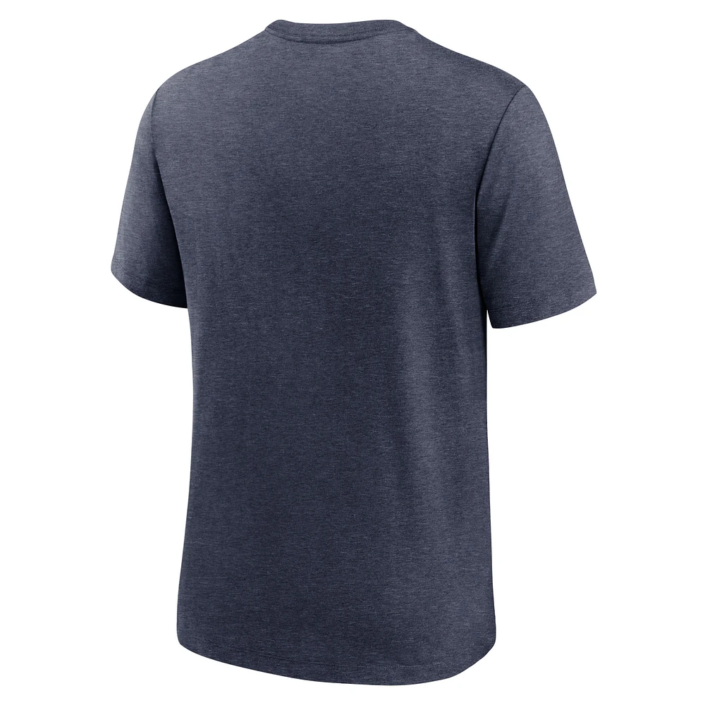 Men's Nike Heather Navy Dallas Cowboys Wordmark Tri-Blend - T-Shirt