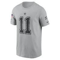 Men's Nike Micah Parsons Gray Dallas Cowboys 2024 Salute To Service Name & Number T-Shirt