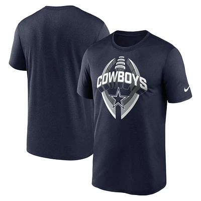 T-shirt Nike bleu marine Dallas Cowboys Legend Icon Performance pour homme