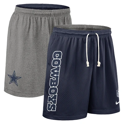 Short de sport réversible Nike bleu marine Dallas Cowboys pour homme