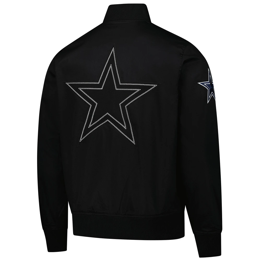Men's Pro Standard Black Dallas Cowboys Paint The City Twill Full-Zip Jacket
