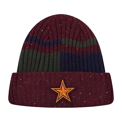 Bonnet en tricot moucheté à revers pour hommes Pro Standard bordeaux Dallas Cowboys