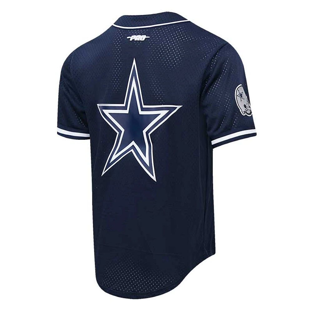 Men's Pro Standard Micah Parsons Navy Dallas Cowboys Mesh Button-Up Baseball Jersey