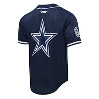 Men's Pro Standard Micah Parsons Navy Dallas Cowboys Mesh Button-Up Baseball Jersey