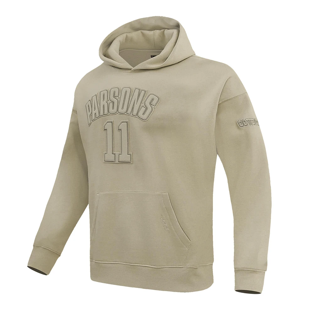 Men's Pro Standard Micah Parsons Tan Dallas Cowboys Player Name & Number Pullover Hoodie