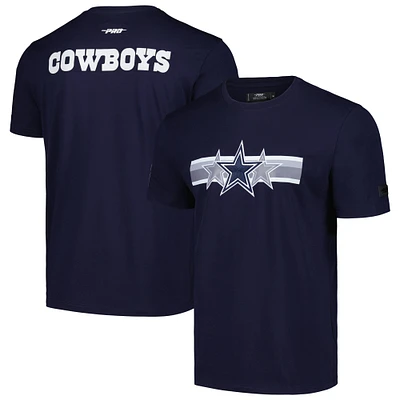 T-shirt rétro rayé Pro Standard pour hommes, bleu marine, Dallas Cowboys