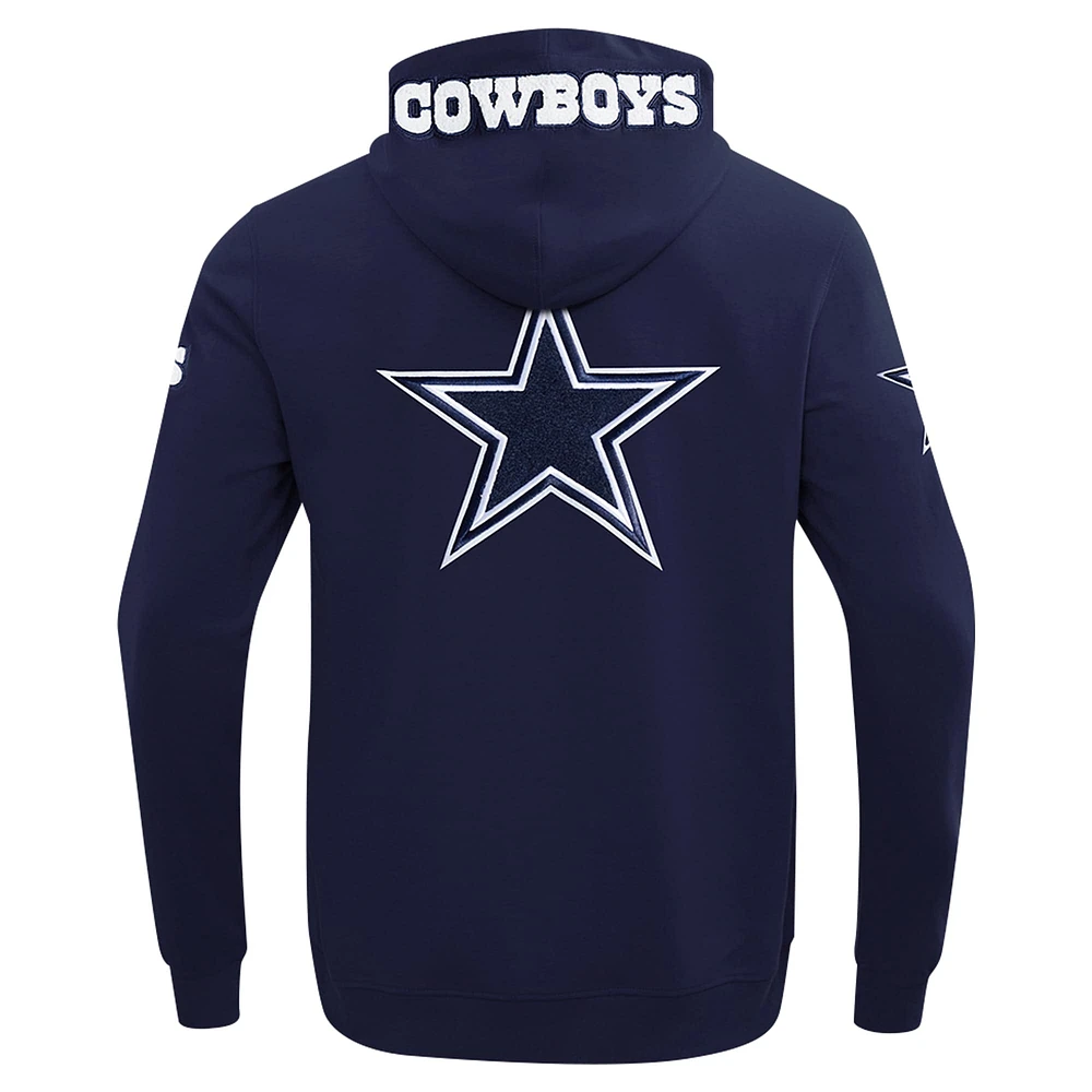 Men's Pro Standard  Navy Dallas Cowboys Split Logo Double Knit Full-Zip Hoodie