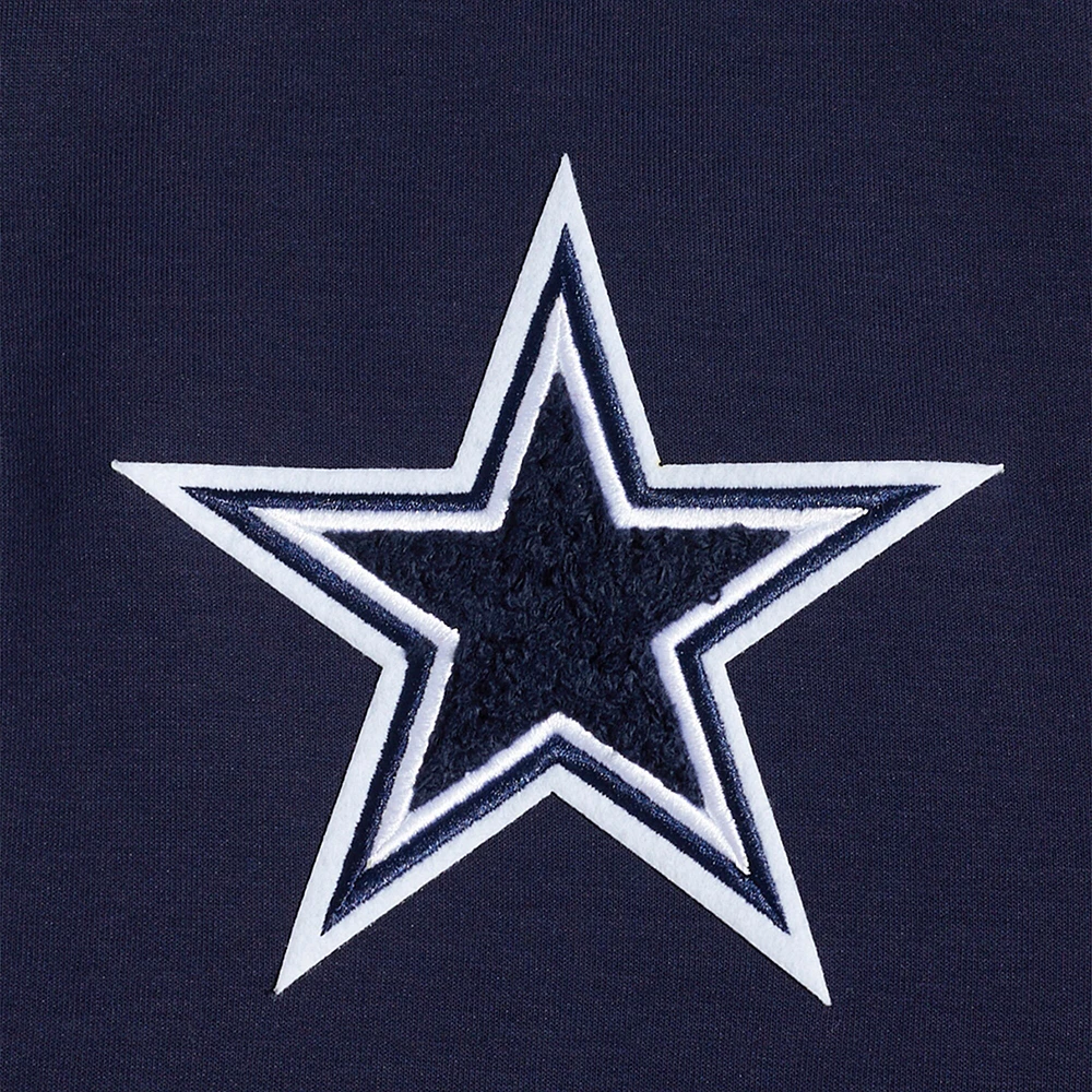 Men's Pro Standard  Navy Dallas Cowboys Split Logo Double Knit Full-Zip Hoodie