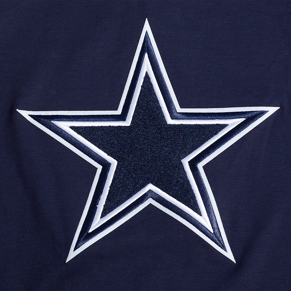 Men's Pro Standard  Navy Dallas Cowboys Split Logo Double Knit Full-Zip Hoodie