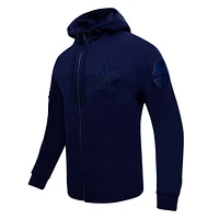Men's Pro Standard Navy Dallas Cowboys Triple Tonal Full-Zip Hoodie