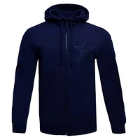 Men's Pro Standard Navy Dallas Cowboys Triple Tonal Full-Zip Hoodie