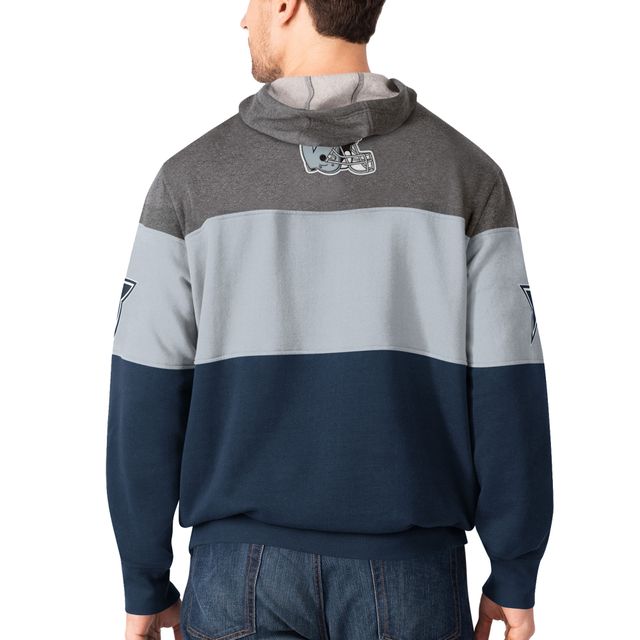 Maillot de départ Dallas Cowboys Extreme Current Heather Gray/Marine pour homme - Chandail à capuchon