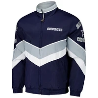 Men's Starter Navy Dallas Cowboys Captain Satin Varsity Jacket