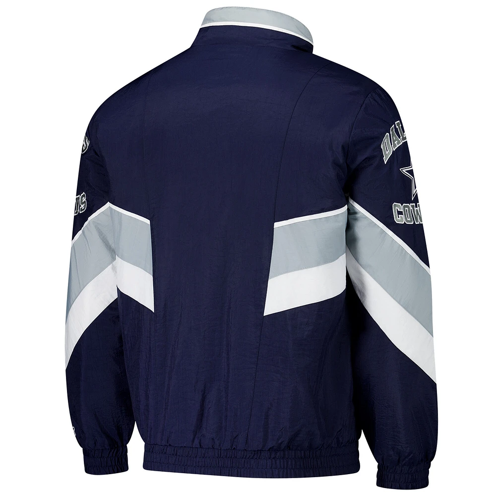 Men's Starter Navy Dallas Cowboys Captain Satin Varsity Jacket