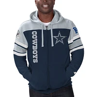 Men's Starter Navy Dallas Cowboys  Extreme Full-Zip Hoodie