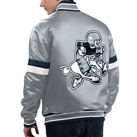 Men's Starter Silver Dallas Cowboys Home Game Satin Full-Snap Varsity Jacket