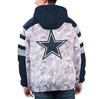 Veste à capuche demi-glissière pour homme Dallas Cowboys Thursday Night Gridiron Raglan Starter blanc/bleu marine