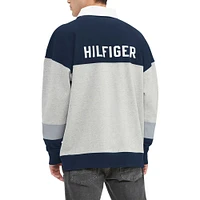 Men's Tommy Hilfiger Navy/Heather Gray Dallas Cowboys Connor Oversized Rugby Long Sleeve Polo