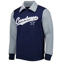Men's Tommy Hilfiger Navy/Silver Dallas Cowboys Aiden Quarter-Zip Sweatshirt