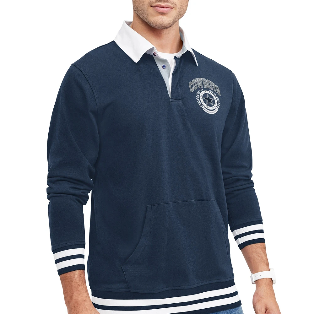 Men's Tommy Hilfiger Navy Dallas Cowboys Cody Rugby - Long Sleeve Polo