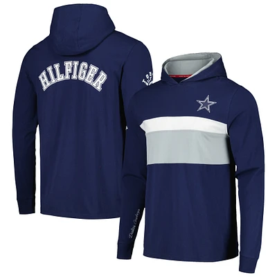 Men's Tommy Hilfiger  Navy Dallas Cowboys Morgan Long Sleeve Hoodie T-Shirt